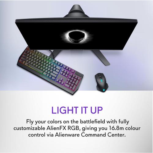 Alienware Wired/Wireless Gaming Mouse AW610M - 16000 DPI Optical Sensor, 350 Hour Rechargeable Battery, 7 Buttons, 3-ZONE 16.8m AlienFX RGB Lighting, Ergonomic - Dark Side of the Moon