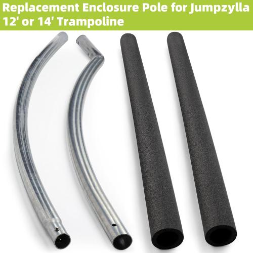 Trampoline Poles Replacement for Skywalker Or Jumpzylla Trampoline Net | Galvanized Trampoline Replacement Parts,Replaces Skywalker #4201 4202 4135&Jumpzylla 8-14ft,Safety Protective Foam Sleeve