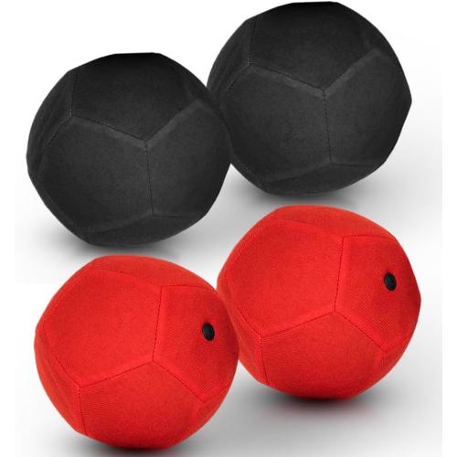 Swooc Games® - Replacement Balls for Giant Kick Darts - 2 Red and 2 Black (7-inch) - Inflatable Easy-Stick Balls - Giant Outdoor Games - Soccer Yard Activity - Inflatable Soccer Dart Board