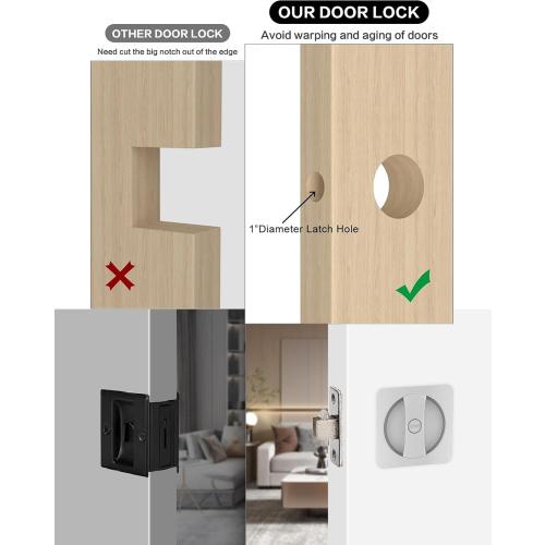 Lethato Pocket Door Hardware Pocket Door Lock Random Color 1Pack