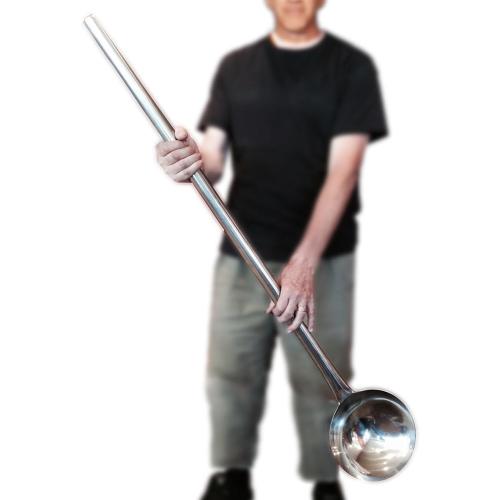 Extra Large 46” Stainless Steel Spoon – Giant Lightweight Cooking Ladle for Commercial & Home Use – Nearly 4ft Long Industrial Very Big Kitchen Spoon for Soups, Chili, Stock Pots, or Theater Prop