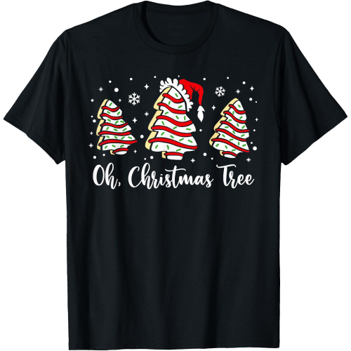 Groovy Oh Christmas Tree Cakes Debbie Becky Jen Cake Lovers T-Shirt large