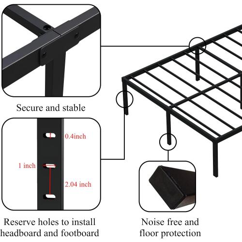 Queen Bed Frame No Box Spring Required Metal Platform