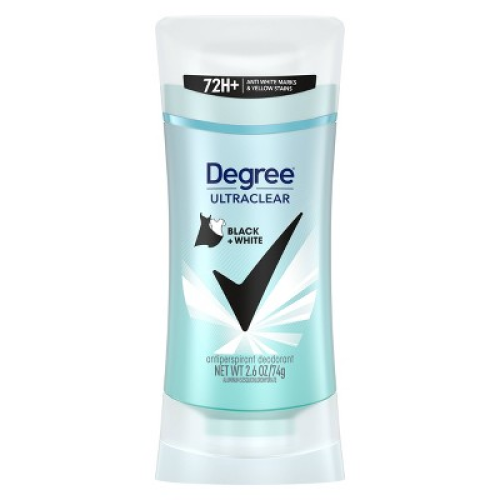 Degree UltraClear Antiperspirant Deodorant Black White Anti White Marks and Yellow Stains - 2.6oz