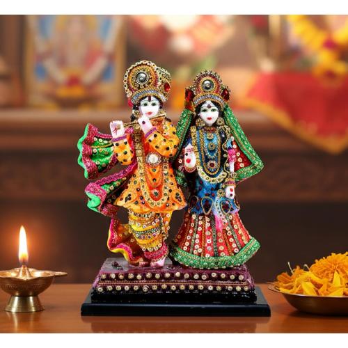 eSplanade - Radha Krishna Kishan Murti Idol Statue Sculpture - Resin (Radha Krishna Standing)