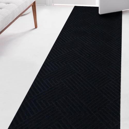 Black Striped Customized Runner Rug Indoor Outdoor Area Rug with Non-Slip Rubber Backing for Hallway Kitchen Balcony Garage Stair Laundry 2 x 6 Feet