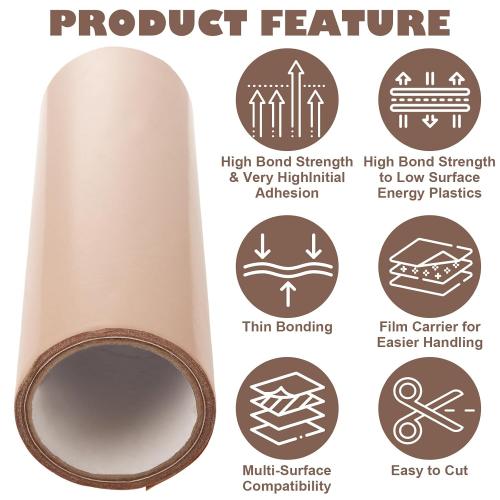 468 Double Sided Adhesive Sheets, Double Sided Transfer Sheets, Adhesive Transfer Tape Roll for Metal, Plastic, Glass, Electronics, Nameplates and Laminating - 12 inch x 5 Yard, 1 Roll