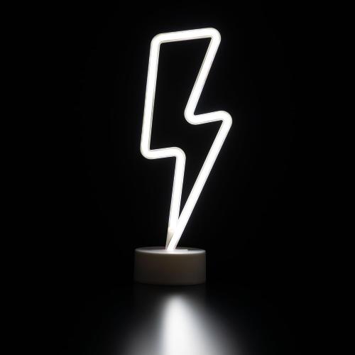 Northlight LED Lightening Bolt Neon Table Light - 11.5 - White