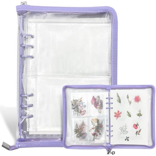 Reusable Sticker Storage Organizer Binder Collecting Book A5, Purple