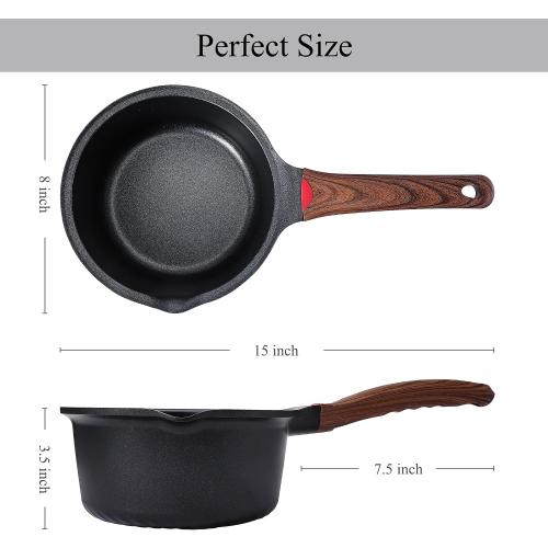 Vinchef 2QT Nonstick Sauce Pan with Lid, Ceramic Coating