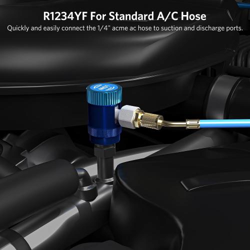 HTOMT R1234yf Adapter,Adjustable R1234yf Quick Couplers Adapter,Air Conditioning Line Repair Tools High/Low Side Connectors R1234yf Quick Coupler Kit,r-1234yf Adapter Set of 2