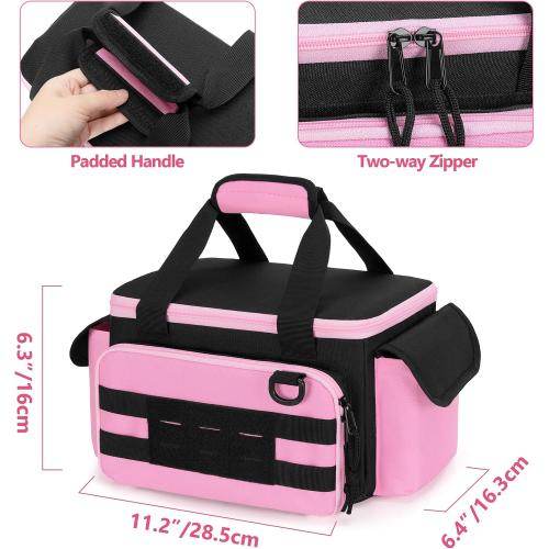 Rexmica Pink Tool Bag for Women Tool Storage Organizer Tactical Range Bag
