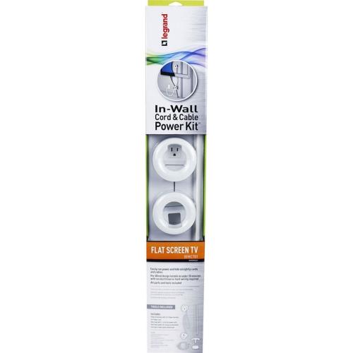 Legrand - Wiremold in-Wall Flat Screen TV Power and Cable Concealment Grommet Kit - White