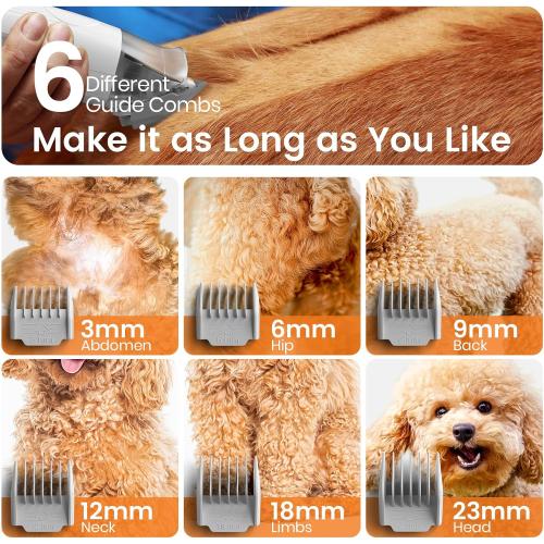 oneisall Dog Grooming Vacuum,7 in 1 Grooming kit Tools with Low Noise