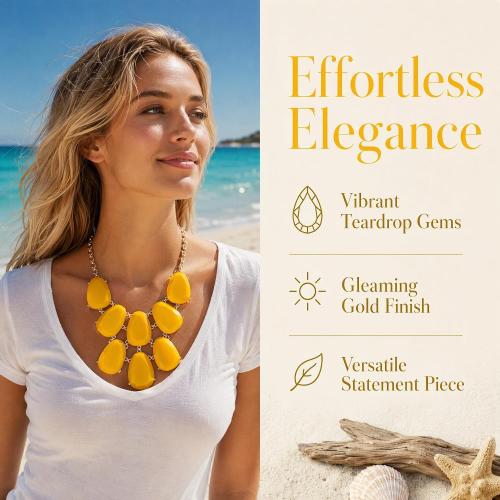Firstmeet Chunky Bubble Statement Collar Necklace with Earrings for Women