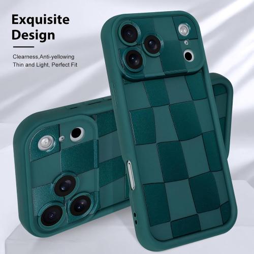 KANGHAR Compatible with iPhone 17 Pro Case 2025 Checkered Pattern -Green