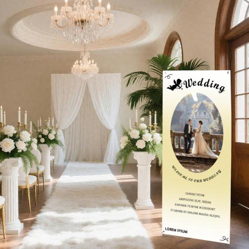 QKA Adjustable X Banner Stand , Sizes from 23x63 to 32x78 inches, 2 Pack