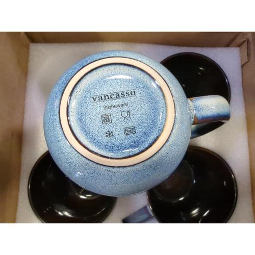 4pk Vancasso Blue Mugs for Coffee & Tea