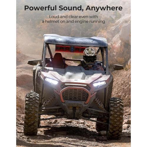 KEMIMOTO 6-Speaker Metal UTV Sound Bar Compatible with RZR Can-Am Golf ATV | 25-inch,IP65 Water Resistant,Fits 1.25-2 inch Roll Bar,Clear Audio SxS Soundbar