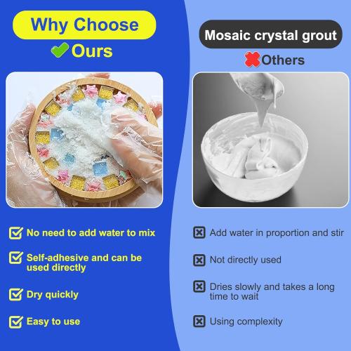 Mosaic Grout for Crafts, 28.2oz Big Capacity, Grout for Mosaic Tiles Crafts, Essential for Handmade Grouting, DIY Craft Projects Accessories, No Need to add Water, Direct Caulking Tile Tools
