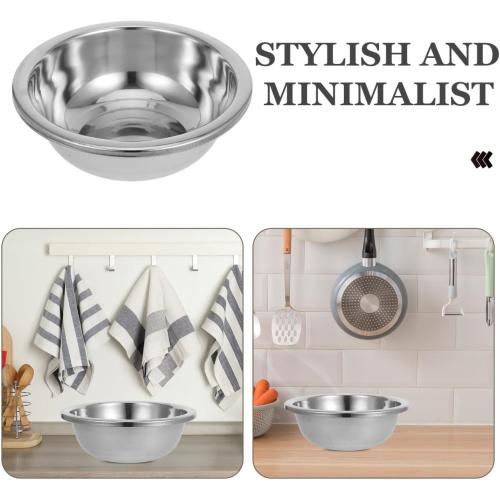 PRETYZOOM Large Stainless Steel Kitchen Basin 15 Inch Multipurpose Mixing Bowl for Vegetable Washing Dough Making and Face Washing