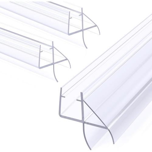 Yecaye 3 Pack 39 Frameless Shower Door Bottom Seal, 3/8 (10mm) Glass Seal Strip, Shower Door Sweep with Drip Rail, Stop Leaks and Create a Water Barrier