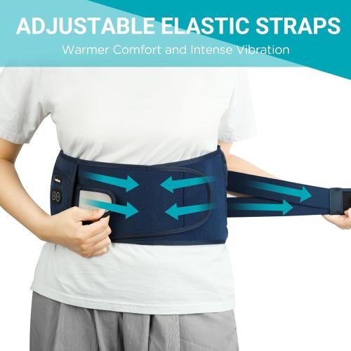 Comfytemp Cordless Heating Pad with Massager for Back FSA Eligible HSA Blue