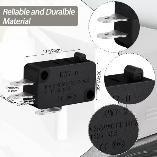 Weewooday 6 Pcs Microwave Oven Door Switch Replacement Part