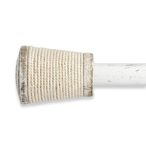 Bee & Willow Micah 48 to 84-Inch Single Curtain Rod Set in Distressed White
