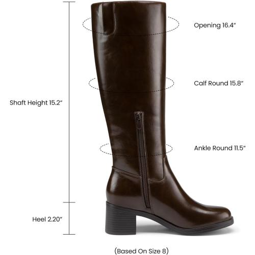Size 7 Athlefit Knee High Boots Women Round Toe Fall Boots Brown Suede