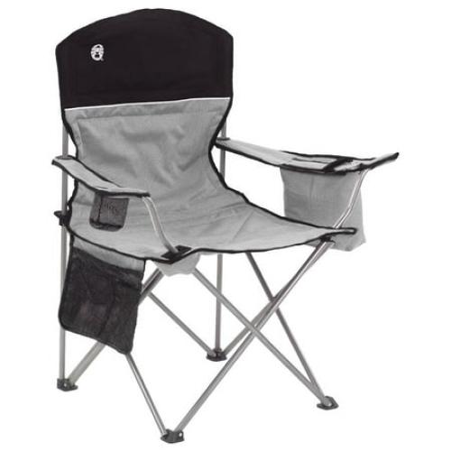 Coleman Camping Chair with Built-In 4-Can Cooler, Gray