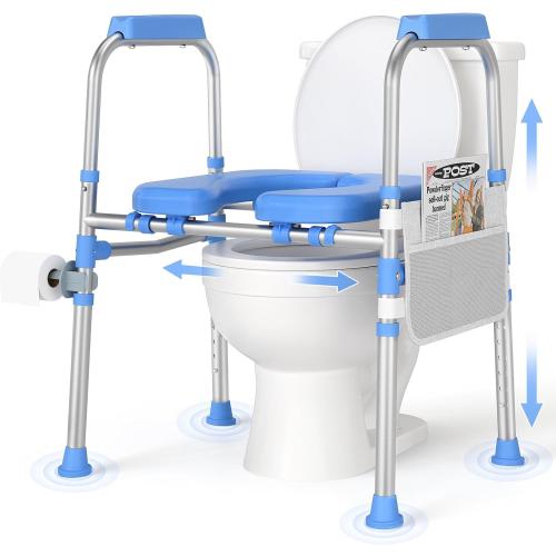 Padded Toilet Seat Riser for Seniors FSA/HSA, 450 LBS Heavy Duty
