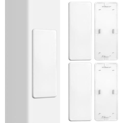 Xuhal 4 Pack 1.5 x 5.5 Vinyl Fence Post Hole Covers Plugs White, Clip-on