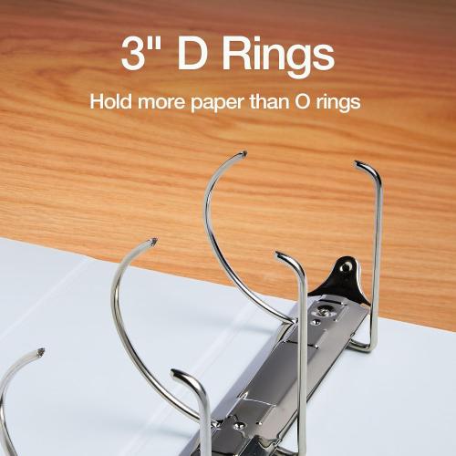 Oxford 3 Inch 3 Ring Binders, 2 Pack, White, Holds 750 Sheets