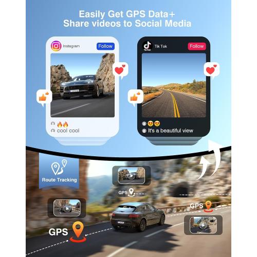 FAIMEE 4K Dash Cam Front and Rear, Night Vision, WDR, Free Card Included