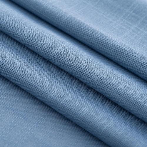 Denim Blue Curtains for Living Room Back Tab Modern Farmhouse Semi Sheer Blue Curtains 84 inches Long 2 Panels Set Muted Neutral Window Curtain for Dining Room Bedroom 52x84