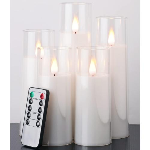 Amagic Flameless Battery Operated Candles with Remote Timer, Pure White