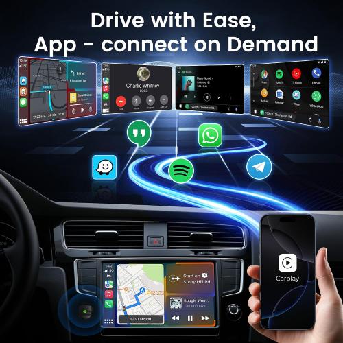 Wireless CarPlay Adapter for iPhone - Convert Wired to Wireless, Mini USB Design, Plug & Play - Compatible with Cars with Apple CarPlay - Includes USB-C Cable - Fast Connection, No Latency
