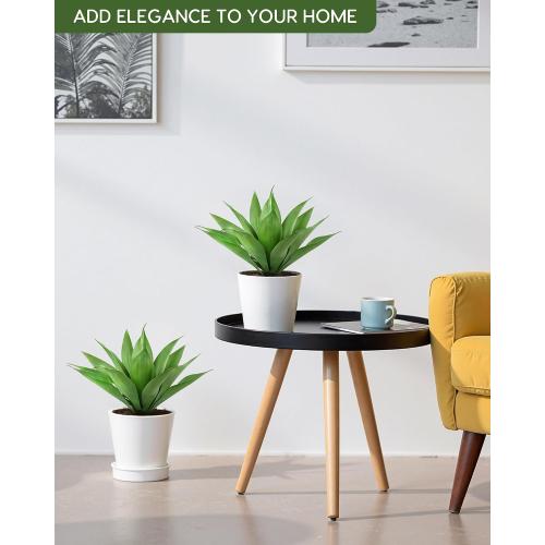 Velener Artificial Plant Outdoor Agave - Small Size UV Resistant Fake Agave Plants for Indoor and Outdoor Decor(14 Inch)-2 Pack