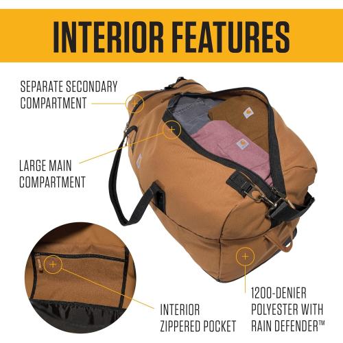 Carhartt Classic Duffels, Heavy-Duty Bag for Jobsite, Gym and Travel