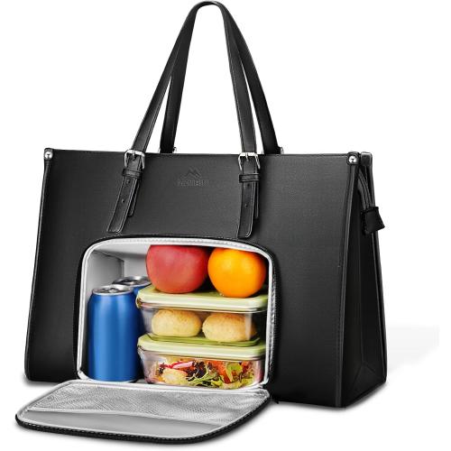 MATEIN 15.6 Inch Laptop Tote Bag with Insulated Lunch Compartment for Women