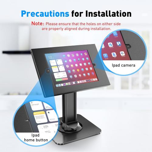 AboveTEK Anti-Theft iPad Kiosk Stand – POS iPad Security Stand & Locking Tablet Holder – Heavy Duty Base, 360° Swivel, 75° Tilt Bracket – Perfect for Retail Business