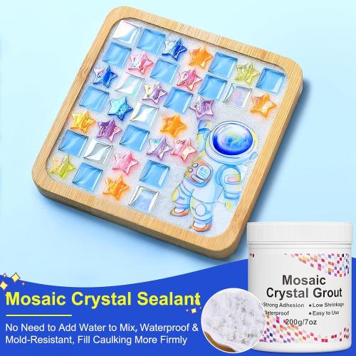 Mosaic Grout for Crafts, 28.2oz Big Capacity, Grout for Mosaic Tiles Crafts, Essential for Handmade Grouting, DIY Craft Projects Accessories, No Need to add Water, Direct Caulking Tile Tools