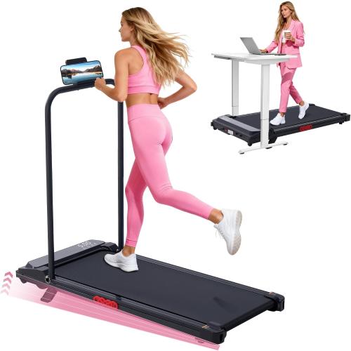 Walking Pad with Handle Bar, 3.5HP Electric Portable Walking Pad Treadmill with Handles, 0.6-10MPH Running Treadmill with Handles for Home Small, Big Screen, 400LBS Capacity