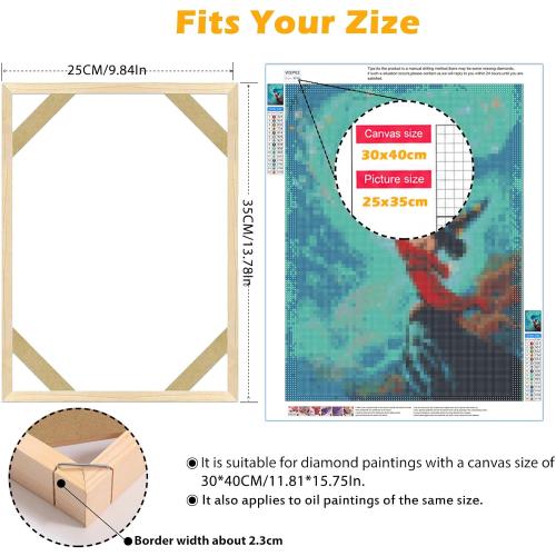 YOKSAS Frame for 30x40cm Diamond Art Painting - Wood Canvas Stretcher Bars - 9.8 x 13.8 inch Canvas Frame Assembly Kit