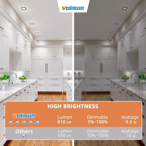VOLISUN 24 Pack 4 inch Recessed Lighting, 5CCT, 9.5W Eqv 80W, 810LM, Black