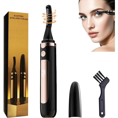2026 Heated Eyelash Curler-USB Rechargeable Electric Eyelash Curler- Eyelash Curlers Heated 4 Temperature Modes Fast Heat Up Within 3s - 24 Hours Long Lasting- with Led Display for Women Girls(Black)
