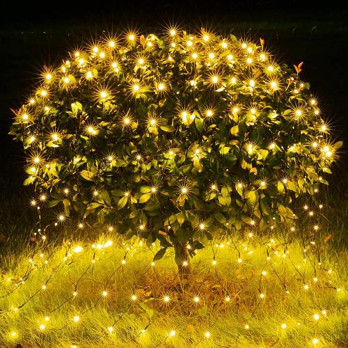 BlcTec Christmas Lights Outdoor 360 LED 9.8ft x 6.6ft Christmas Net Lights with 8 Modes, UL Certified, Timer, Connectable, Waterproof for Bushes, Shrubs, Yard Outdoor Xmas Decorations, Warm White