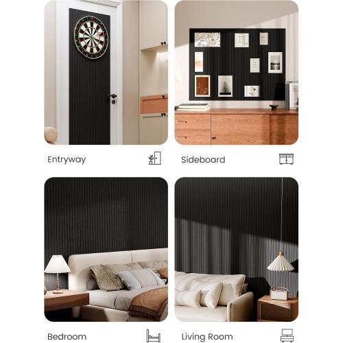 Bumusty 48x 36 Large Felt Bulletin Board Tiles, Black