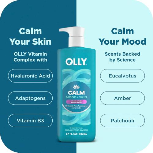 OLLY Body Wash Mixed Pack 4 Count, Calm, Renew, Bright, Revive